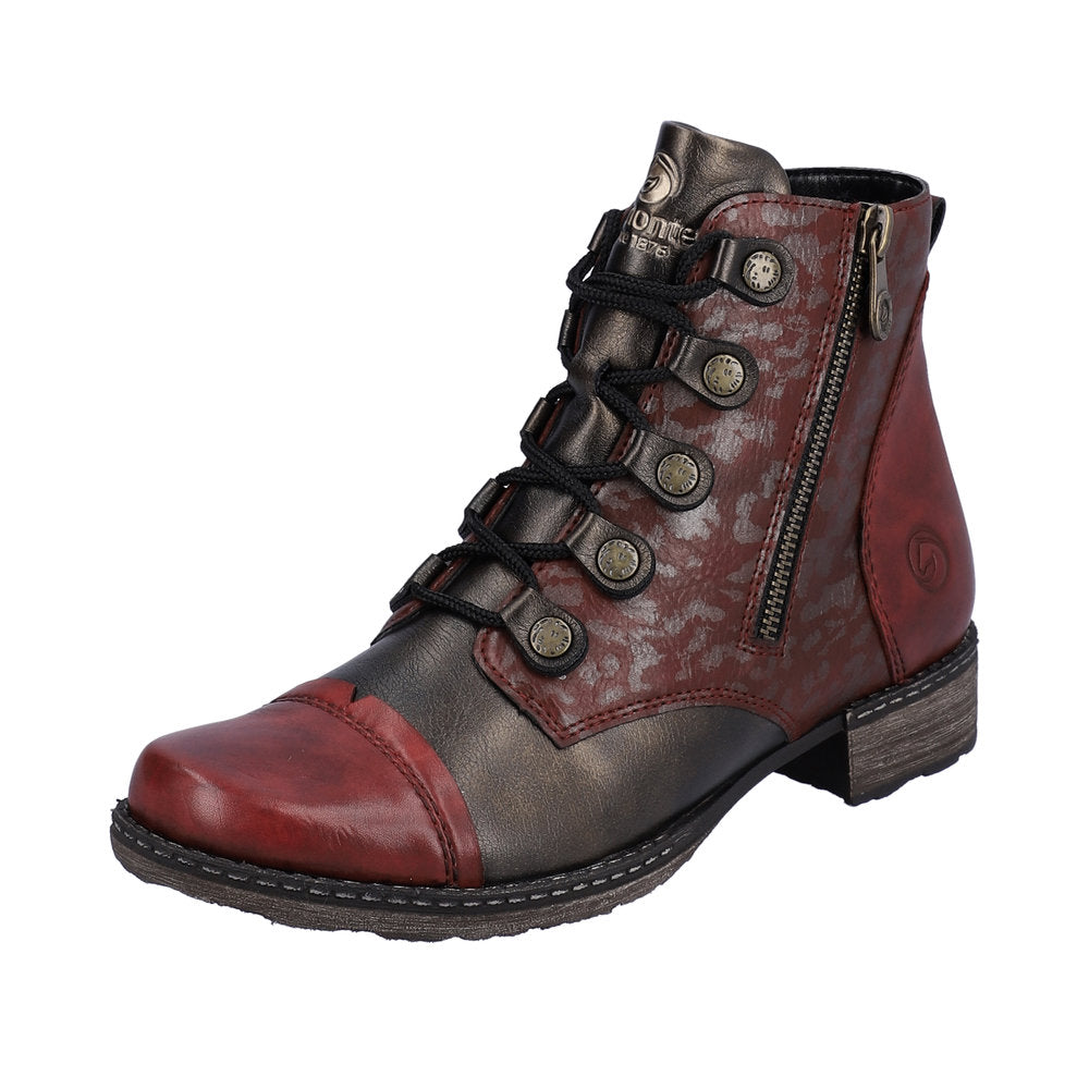 Remonte Synthetic Material Women's mid height boots| D4391 Mid-height Boots - Red Combination