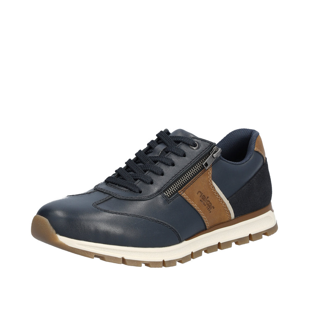 Rieker Men's shoes | Style B0501 Casual Lace-up with zip - Blue