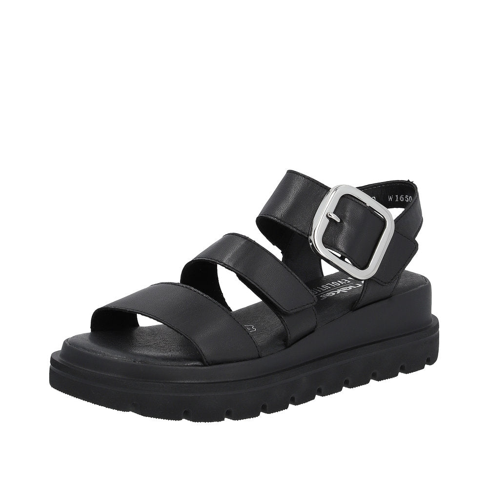 Rieker EVOLUTION Women's sandals | Style W1650 Casual Sandal - Black