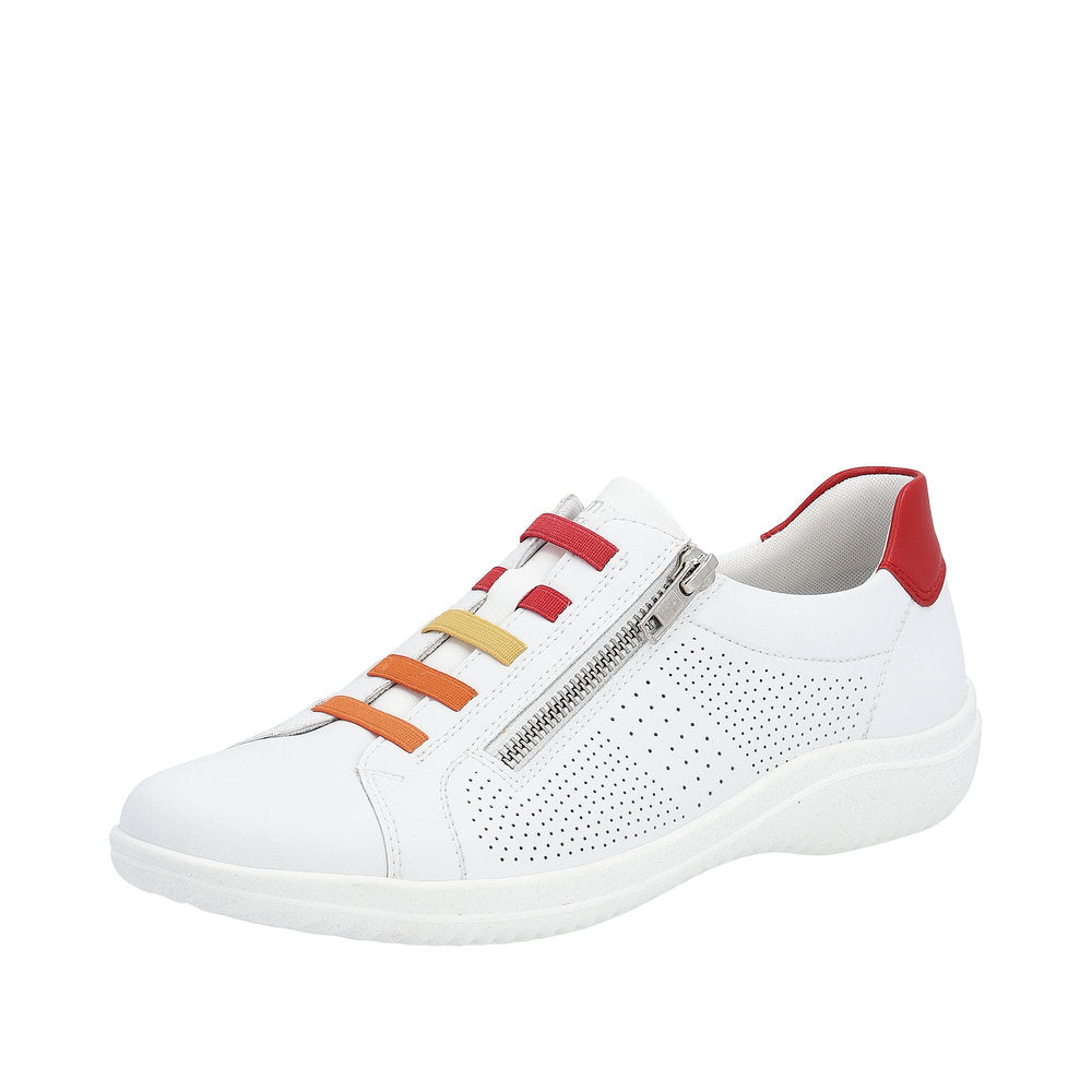 Remonte Women's shoes | Style D1E02 Casual Zipper - White Combination