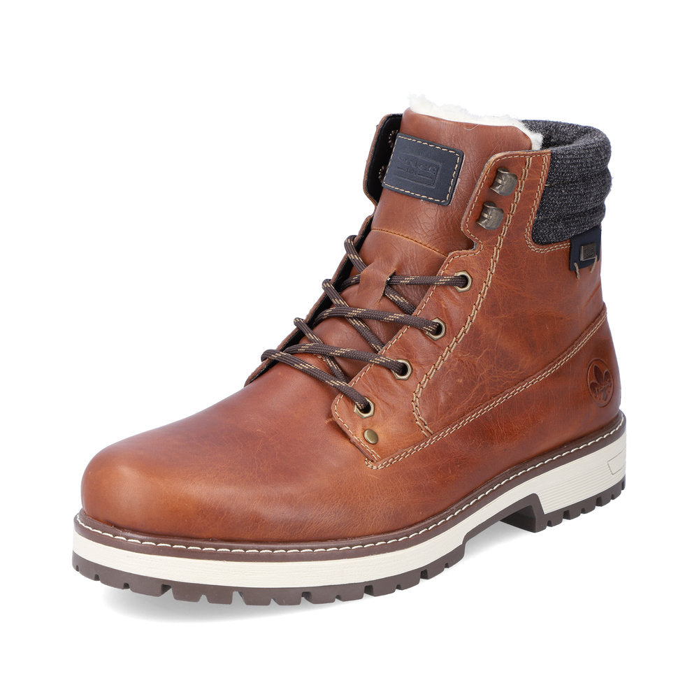 Rieker Leather Men's boots | F8301 Ankle Boots Flip Grip - Brown