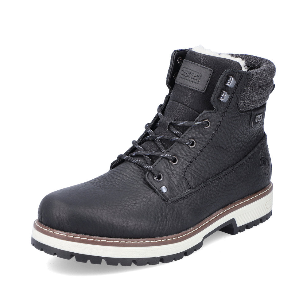 Rieker Leather Men's boots | F8301 Ankle Boots Flip Grip - Black