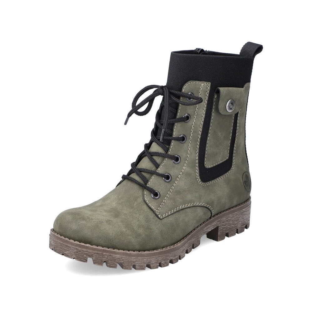 Rieker Synthetic leather Women's Mid height boots| 78540 Mid-height Boots - Green