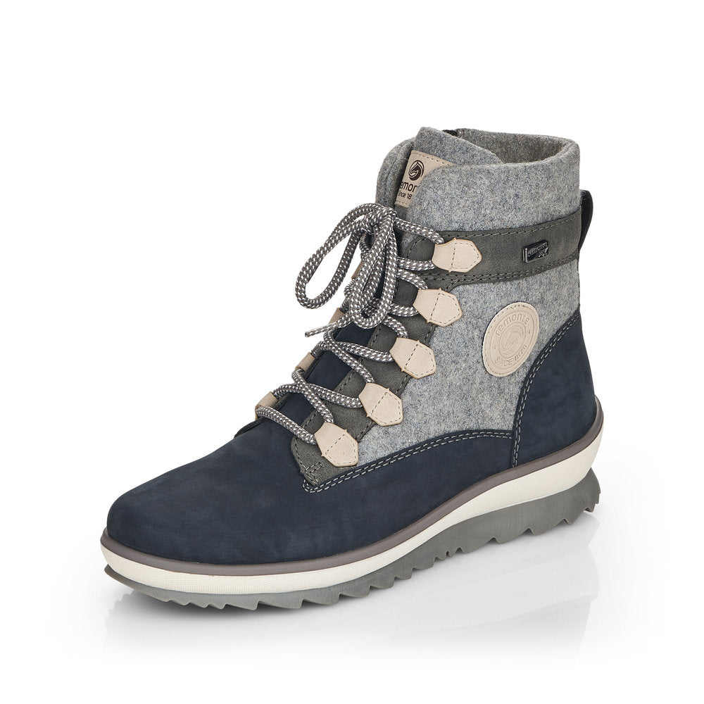 Remonte Synthetic leather Women's mid height boots| R8481 Ankle Boots - Grey Combination