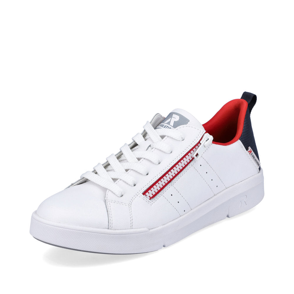 Rieker EVOLUTION Women's shoes | Style 41906 Athletic Lace-up with zip - White