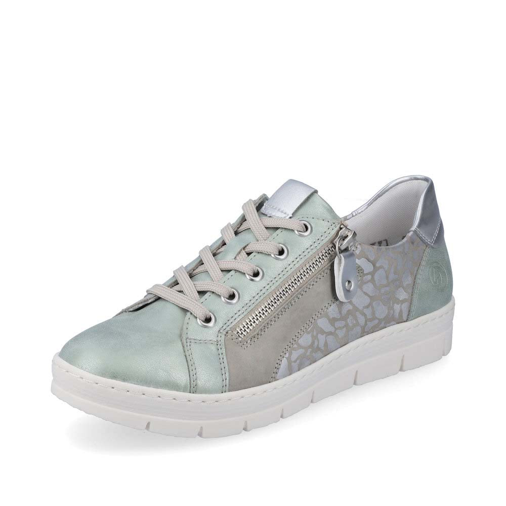 Remonte Women's shoes | Style D5821 Casual Lace-up with zip - Green Combination
