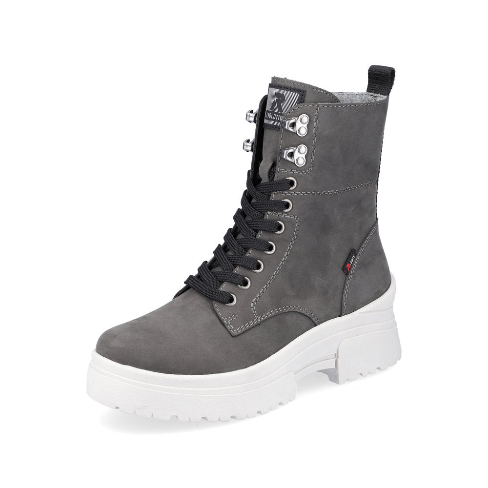 Rieker EVOLUTION Suede leather Women's mid height boots| W0371 Mid-height Boots - Grey