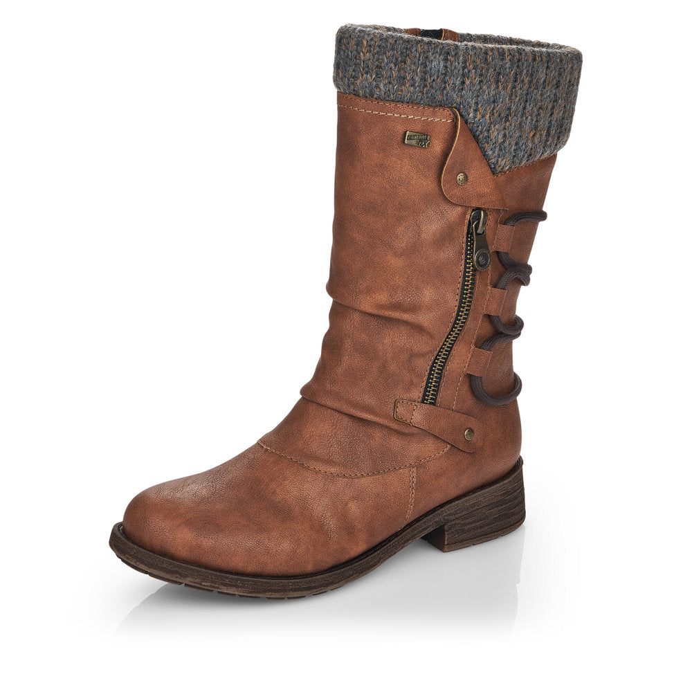 Remonte Synthetic Material Women's Mid Height Boots| D8070-01 Mid-height Boots - Brown Combination