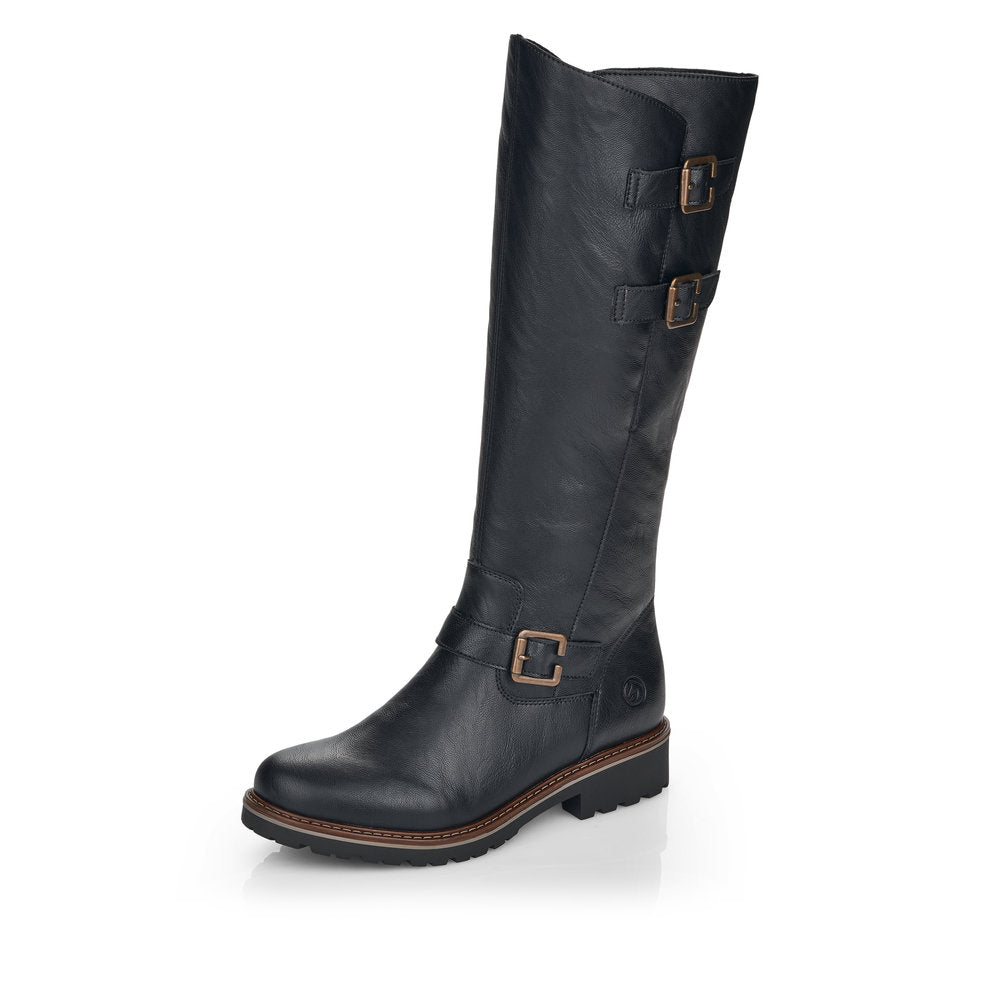 Remonte Synthetic leather Women's Tall Boots| R6590 Tall Boots - Black