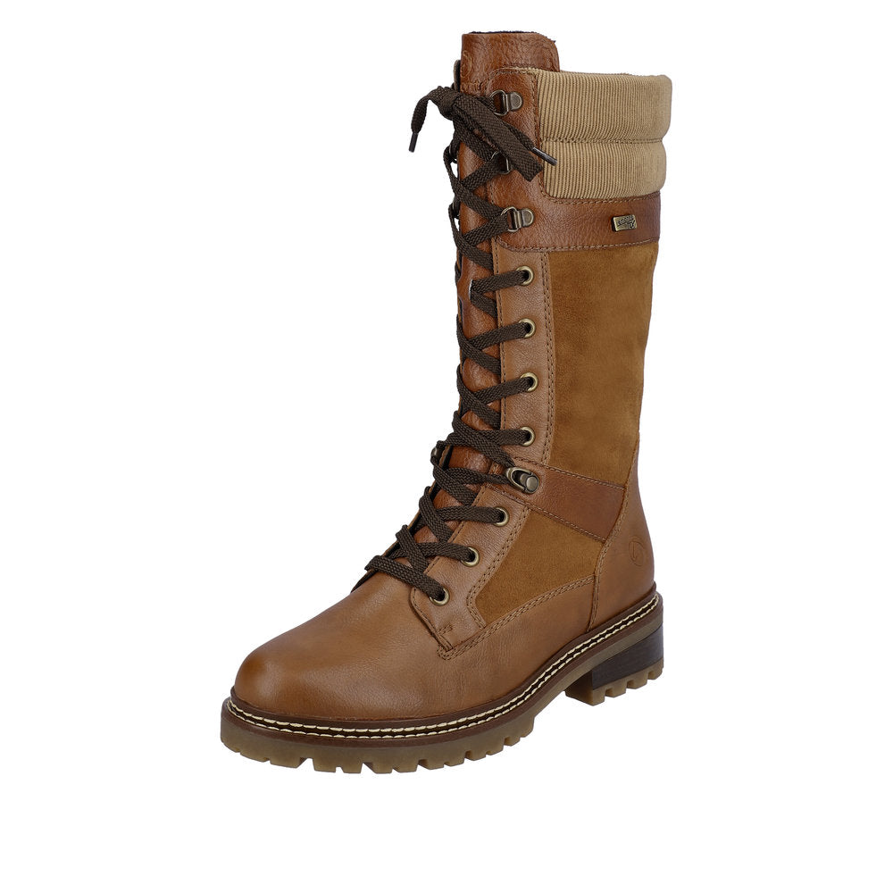 Remonte Leather Women's' Tall Boots| D0B76-24 Tall BootsFiber Grip - Brown Combination