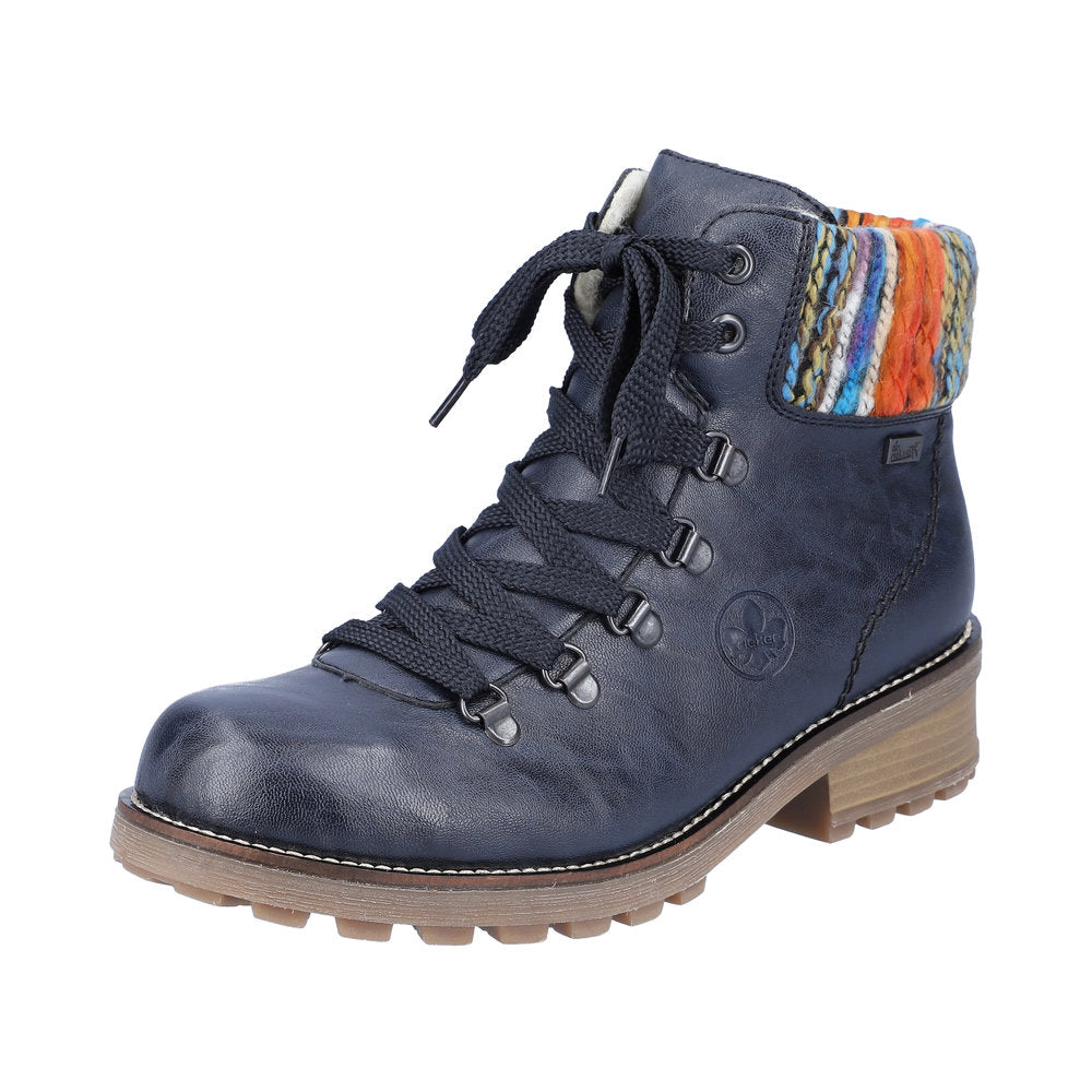 Rieker Synthetic Material Women's short boots| Z0445 Ankle Boots - Blue