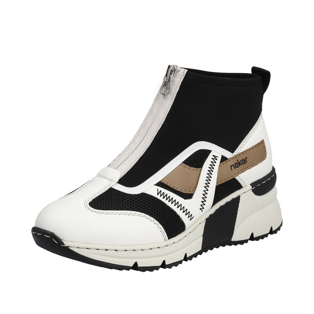 Rieker Women's shoes | Style N6360 Athletic Zipper - White Combination