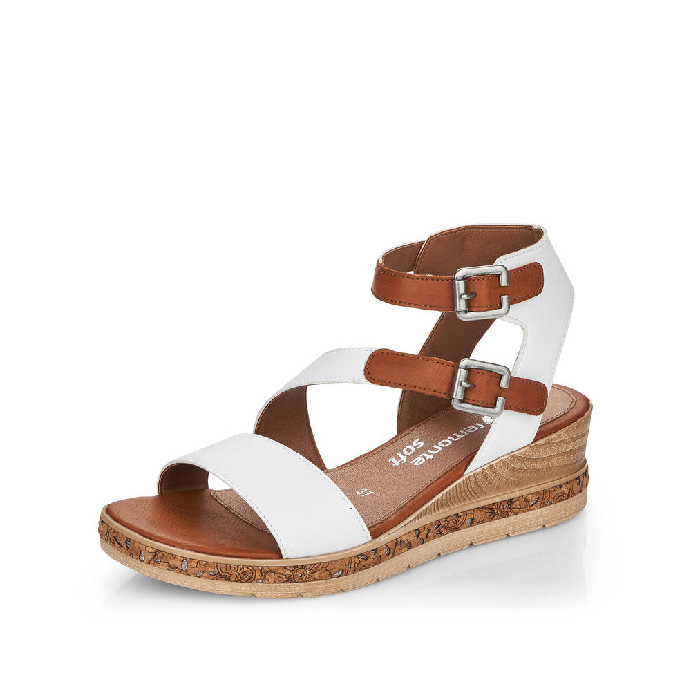 Remonte Women's sandals | Style D3052 Casual Sandal - White Combination