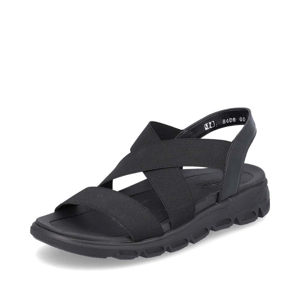 Rieker EVOLUTION Women's sandals | Style V8408 Athletic Sandal - Black