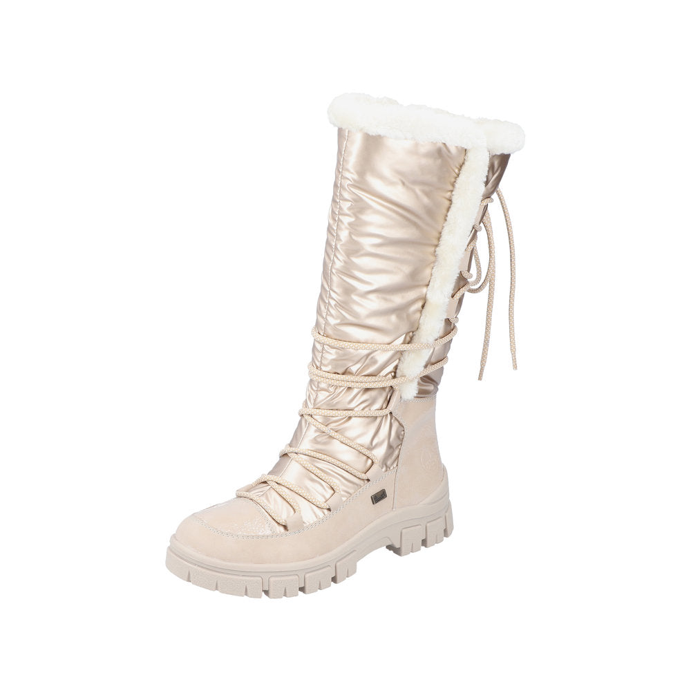 Rieker Synthetic Material Women's' Tall Boots. Z1083 Tall Boots. Fiber Grip - Beige