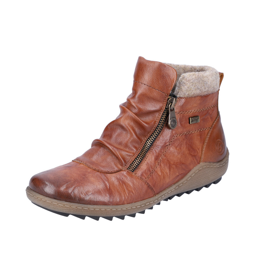 Remonte Leather Women's Mid Height Boots| R1486-22 Mid-height Boots - Brown Combination