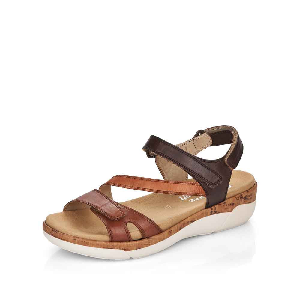 Remonte Women's sandals | Style R6850 Casual Sandal - Brown Combination