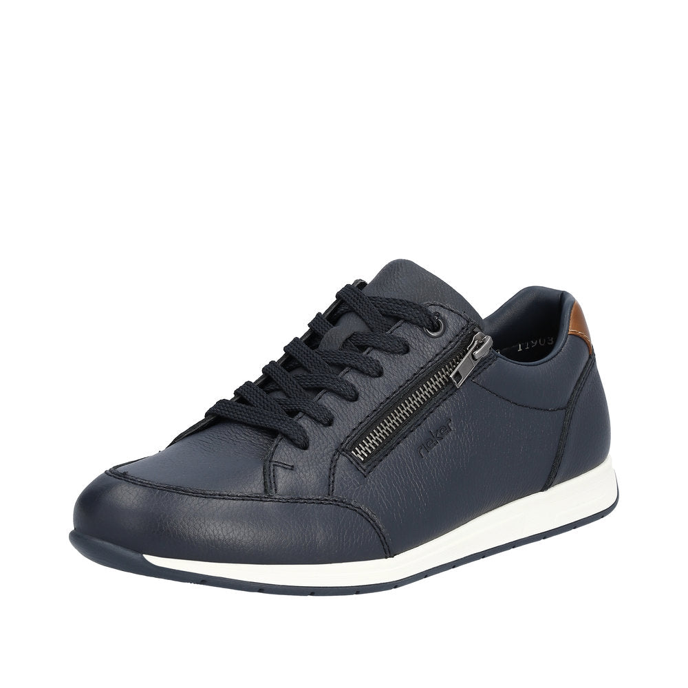 Rieker Men's shoes | Style 11903 Casual Lace-up with zip - Blue