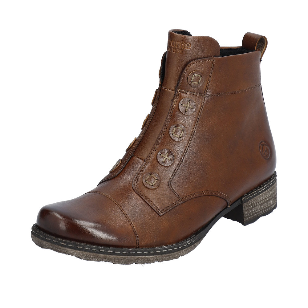 Remonte Leather Women's mid height boots| D4392 Mid-height Boots - Brown