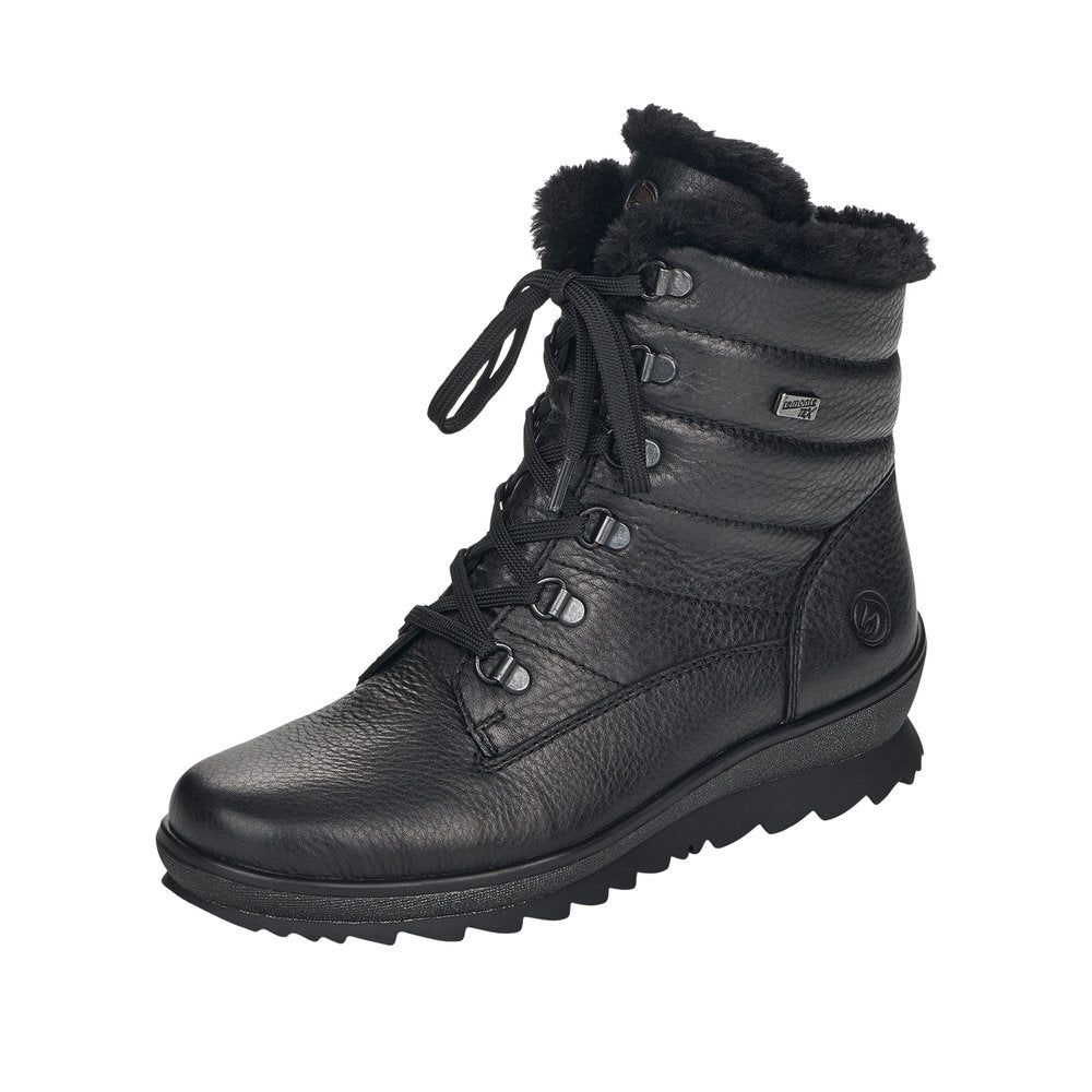 Remonte Leather Women's Mid Height Boots| R8480-01 Mid-height Boots - Black