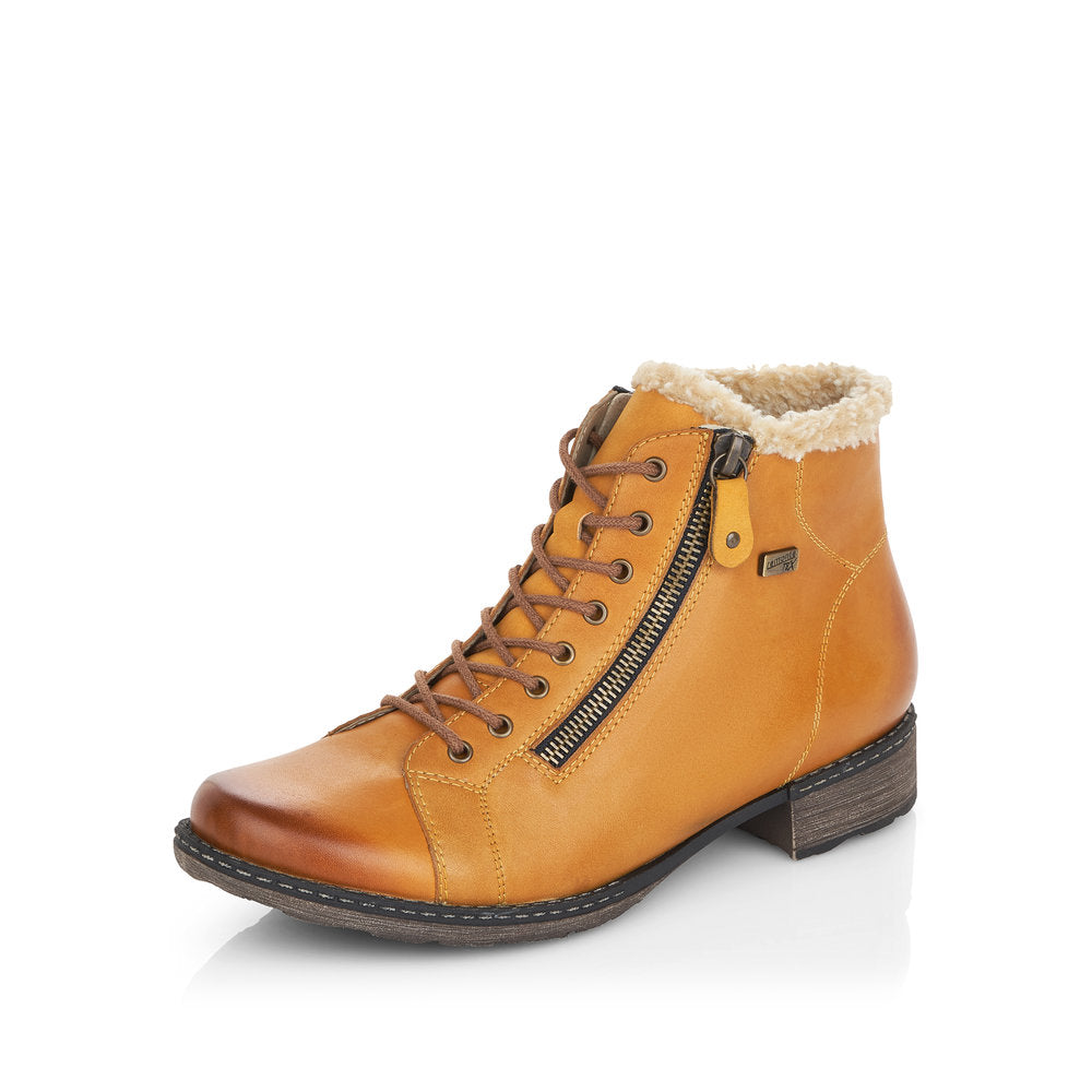Remonte Leather Women's Mid Height Boots| D4372-01 Mid-height Boots - Yellow Combination