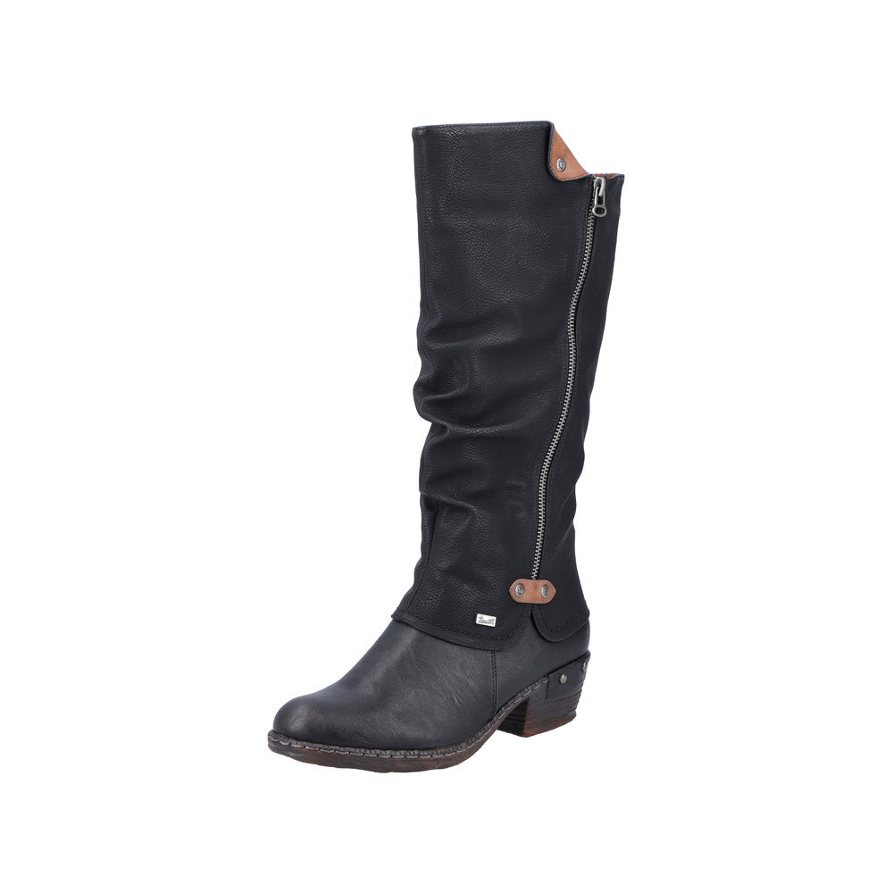 Rieker Synthetic Material Women's' Tall Boots| 93655 Tall Boots - Black