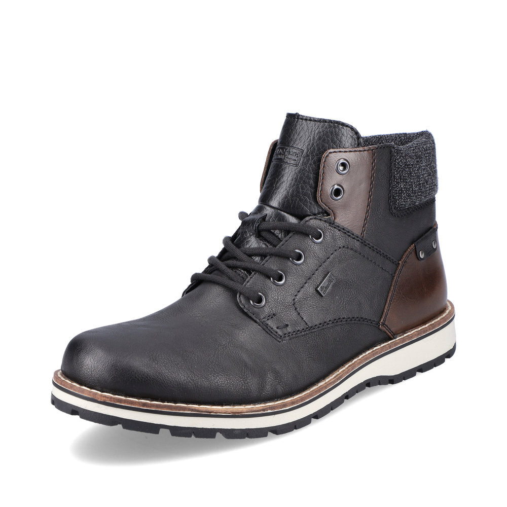 Rieker Synthetic leather Men's boots| 38434 Ankle Boots - Black Combination