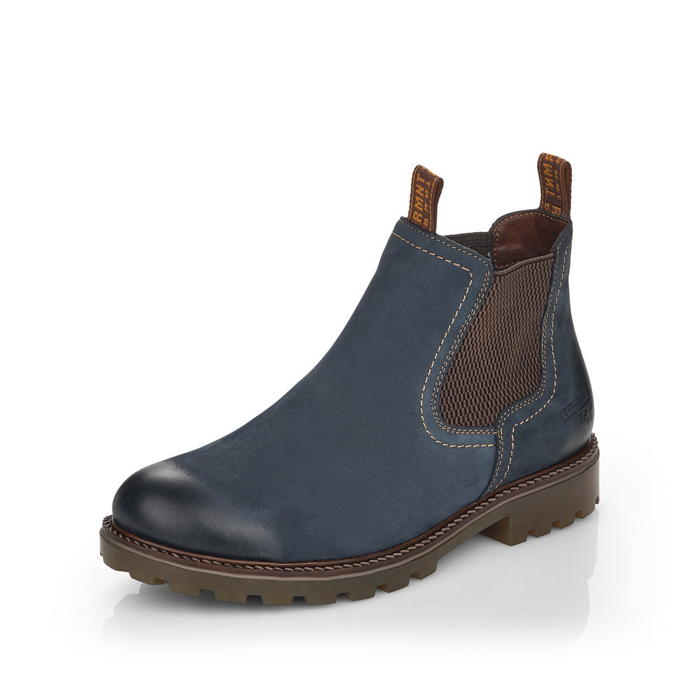 Remonte Suede Leather Women's mid height boots| D8472-45 Mid-height Boots - Blue Combination