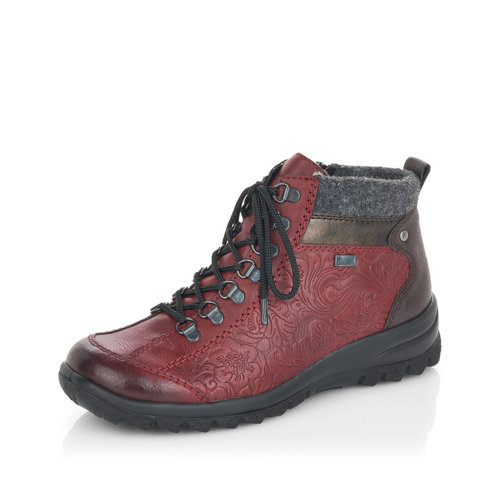 Rieker Synthetic leather Women's short boots| L7144 Ankle Boots - Red Combination