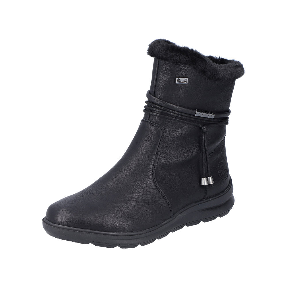 Rieker Synthetic Material Women's short boots| Z0070 Ankle Boots - Black